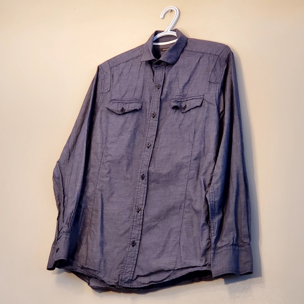 RW&CO. Gray Button Up Long Sleeve Shirt Men's US Small